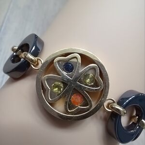 4 Leaf Clover Bracelet With Multi Colored Crystals 🎆‼️SUPER SALE‼️🎆